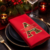 Custom Monogram Cotton Napkin - Personalized Christmas Birthday Gifts For Mom, Dad, Brother, Sister - Evergreen Gold Monogram