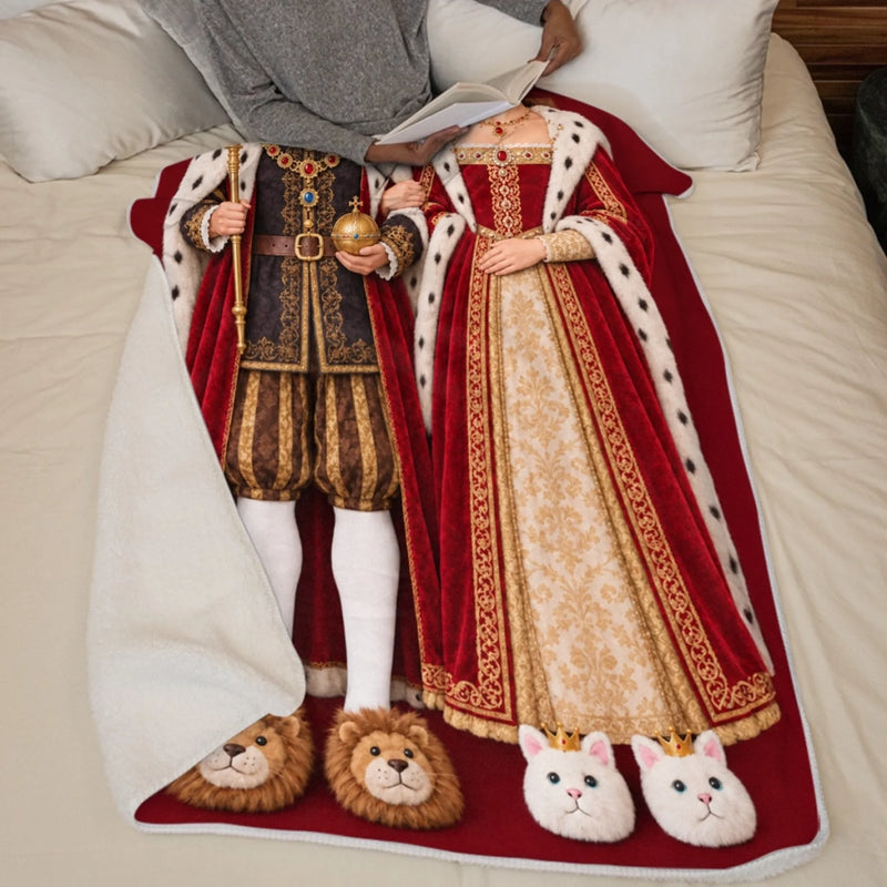 Custom Blanket - Personalized Anniversary Wedding Gifts For Husband And Wife, Him And Her - My King And My Queen