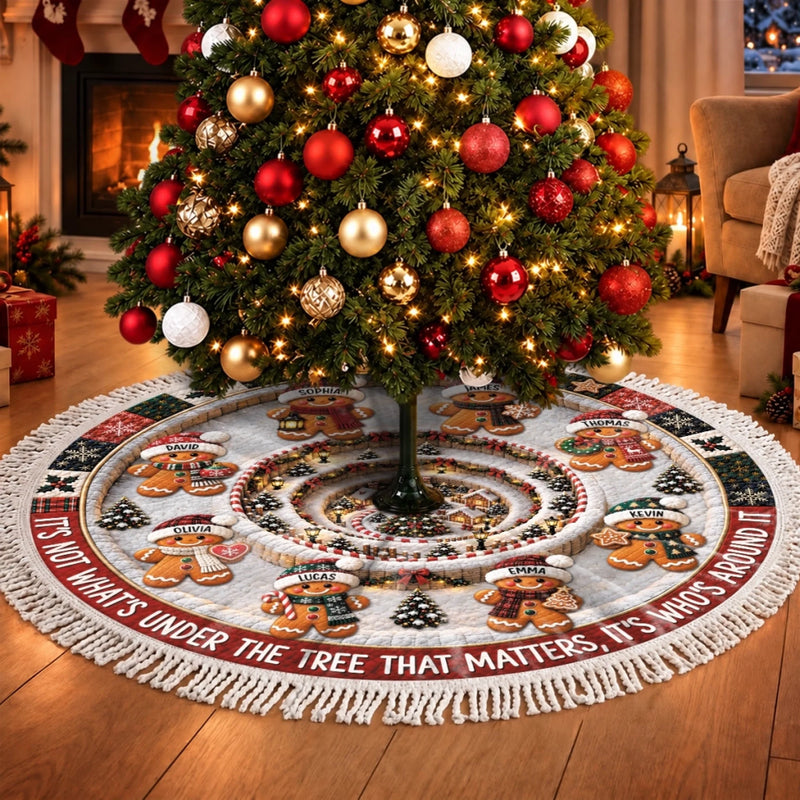 Custom Tree Skirt - Personalized Christmas Birthday Gifts For Mom, Dad, Brother, Sister - Sweetest Family Around The Tree