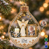 Custom Photo Acrylic Ornament - Personalized Christmas Memorial Sympathy Gifts For Loss Of Mom, Dad - Peaceful Rest In Angel Wings
