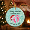 Custom First Christmas Ceramic Ornament - Personalized Christmas Baby Shower, Gender Reveal Gifts For New Moms, New Dads, New Parents - A Precious Little Memory