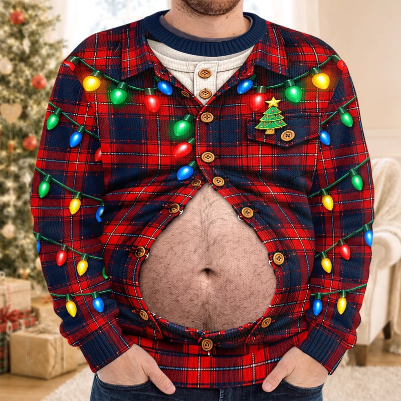 Custom Funny Ugly Sweatshirt - Personalized Christmas Birthday Gifts For Husband, Son, Grandson, Brother, Grandpa, Dad, Yourself - Chilling In Style This Season