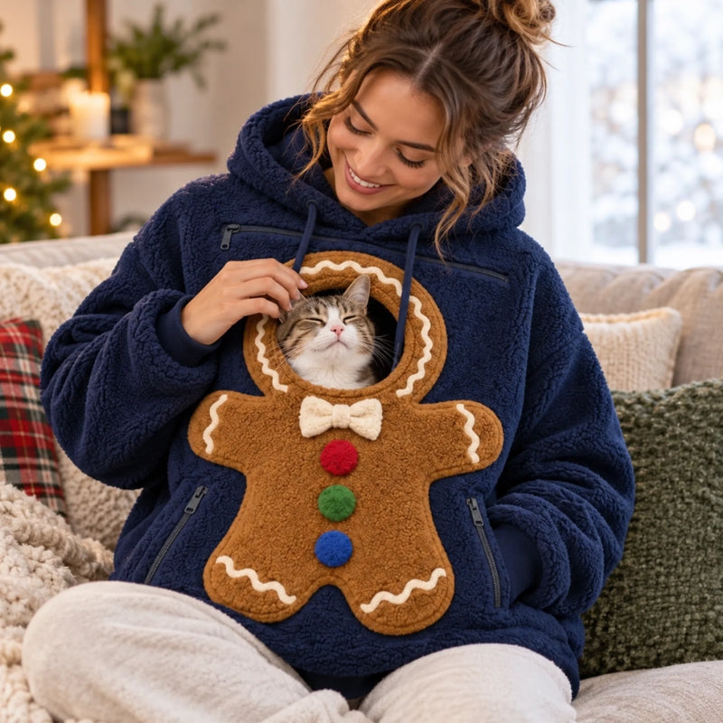 Christmas Pet Pouch Hoodie - Christmas Birthday Gifts For Dog Cat Lovers, Dog Dad And Mom, Cat Owners - Paws In My Pouch