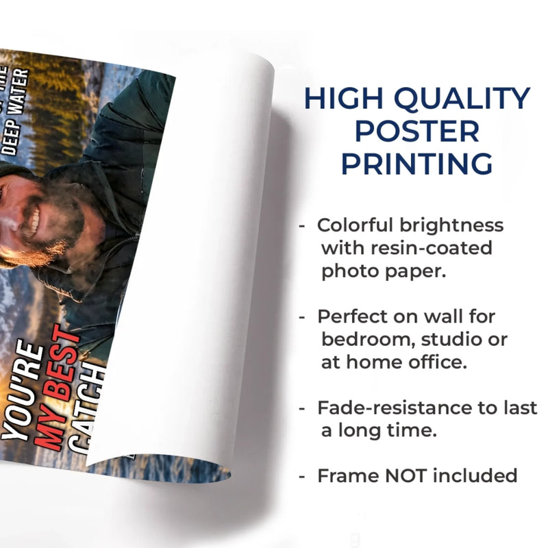 Custom Photo Magazine Vertical Poster - Personalized Christmas Birthday Fishing Gifts For Fisherman - Chasing The Next Catch