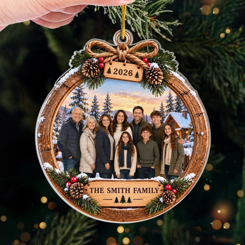 Custom Photo Acrylic Ornament - Personalized Christmas Birthday Gifts For Mom, Dad, Brother, Sister - Blessed To Be Together Always