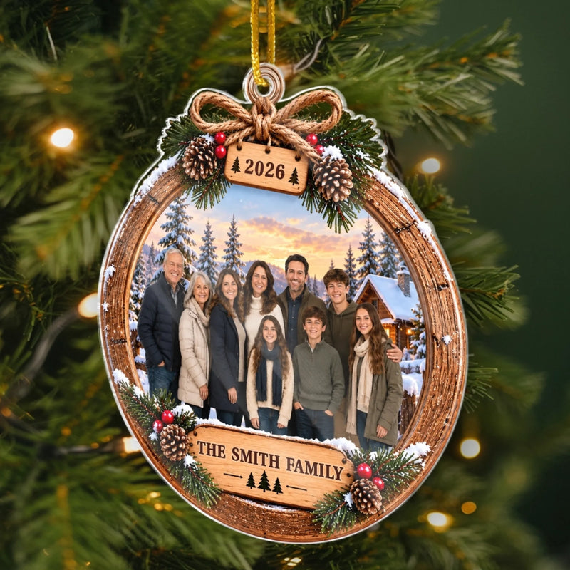 Custom Photo Acrylic Ornament - Personalized Christmas Birthday Gifts For Mom, Dad, Brother, Sister - Blessed To Be Together Always