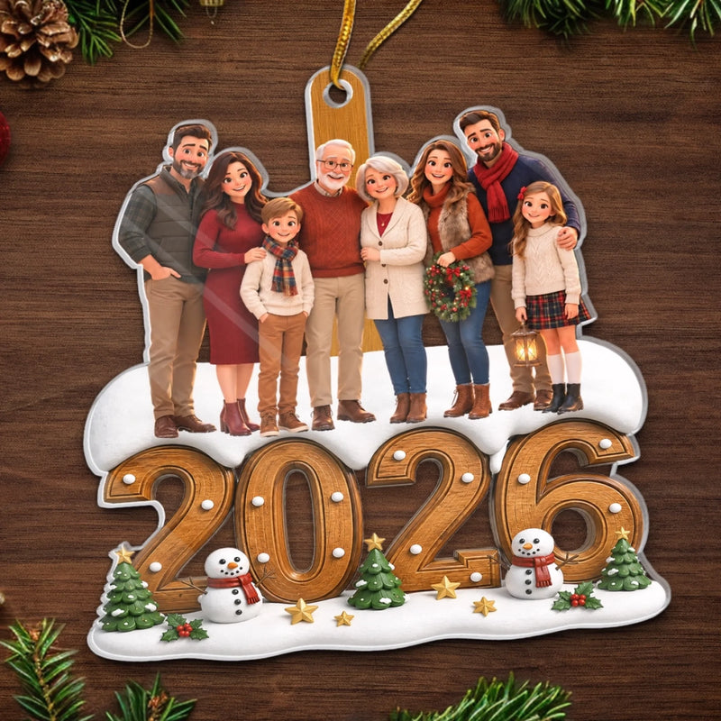 Custom Photo Acrylic Ornament - Personalized Christmas Birthday Gifts For Mom, Dad, Brother, Sister - Season Of Love And Joy