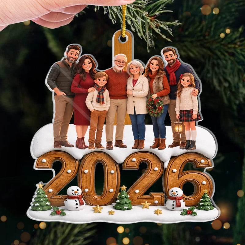 Custom Photo Acrylic Ornament - Personalized Christmas Birthday Gifts For Mom, Dad, Brother, Sister - Season Of Love And Joy