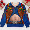 Custom Funny Ugly Sweatshirt - Personalized Christmas Birthday Gifts For Husband, Son, Grandson, Brother, Grandpa, Dad, Yourself - Best Cowboy In The Town