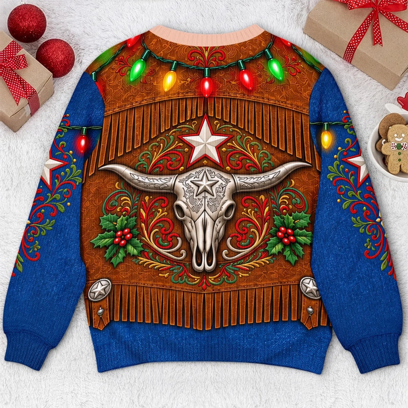 Custom Funny Ugly Sweatshirt - Personalized Christmas Birthday Gifts For Husband, Son, Grandson, Brother, Grandpa, Dad, Yourself - Best Cowboy In The Town