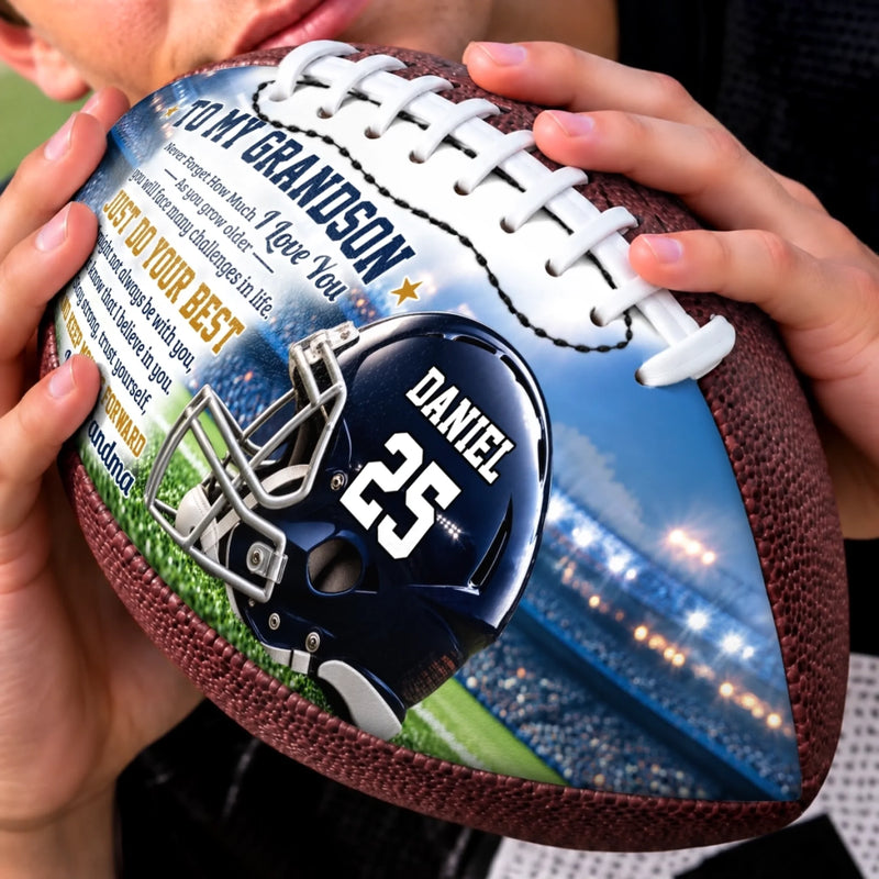 Custom Leather Football - Personalized Birthday Gifts For Son, Grandson, American Football Lovers, Sports Fans, Sports Lovers - Forever Proud Of You Always