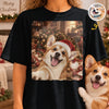 Custom Photo Funny Dog Selfie Comfort T-Shirt - Personalized Christmas Birthday Gifts For Dog Cat Lovers, Dog Dad And Mom, Cat Owners - Jolly Smiles, Happy Paws