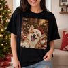 Custom Photo Funny Dog Selfie Comfort T-Shirt - Personalized Christmas Birthday Gifts For Dog Cat Lovers, Dog Dad And Mom, Cat Owners - Jolly Smiles, Happy Paws