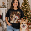Custom Photo Funny Dog Selfie Comfort T-Shirt - Personalized Christmas Birthday Gifts For Dog Cat Lovers, Dog Dad And Mom, Cat Owners - Jolly Smiles, Happy Paws