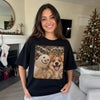 Custom Photo Funny Dog Selfie With Snowman Comfort T-Shirt - Personalized Christmas Birthday Gifts For Dog Cat Lovers, Dog Dad And Mom, Cat Owners - Sweetest Winter Duo Picture
