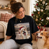 Custom Photo Funny Dog Selfie With Santa Comfort T-Shirt - Personalized Christmas Birthday Gifts For Dog Cat Lovers, Dog Dad And Mom, Cat Owners - Merry Moments, Happy Tails