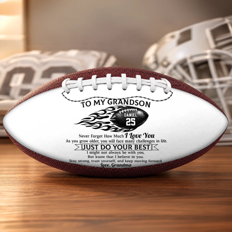 Custom Leather Football - Personalized Birthday Gifts For Son, Grandson, American Football Lovers, Sports Fans, Sports Lovers - No Matter Where Life Takes You