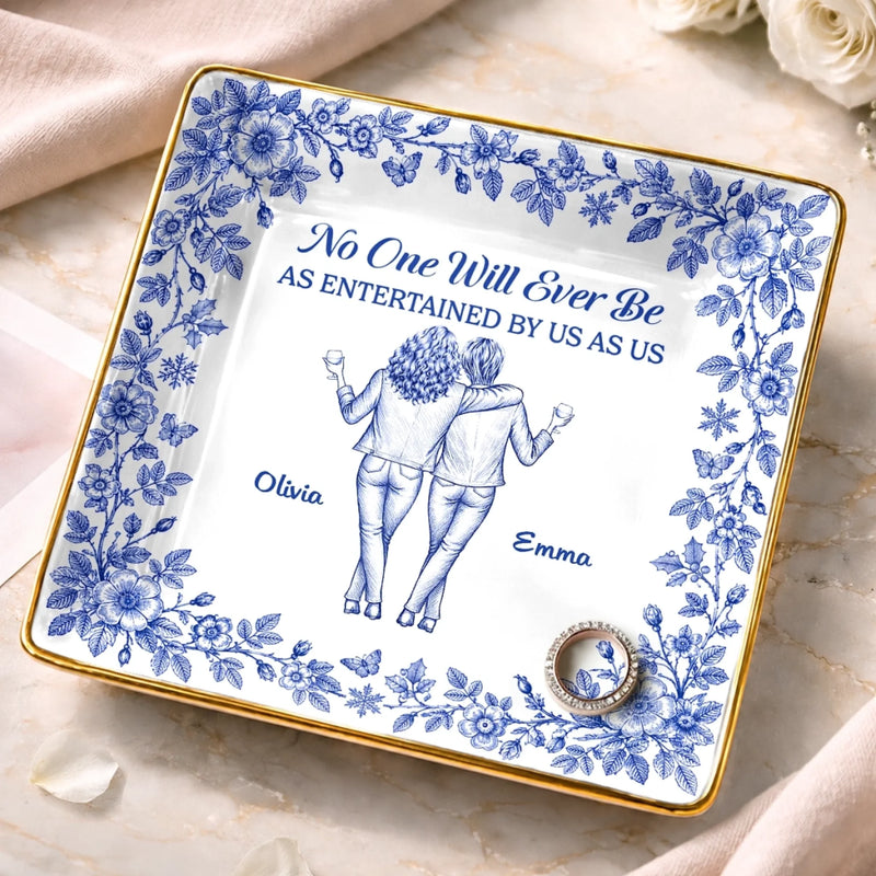 Custom Jewelry Dish - Personalized Best Friend Birthday Gifts For Women, Besties, Sisters, BFF - A Bond That Time Can’t Change