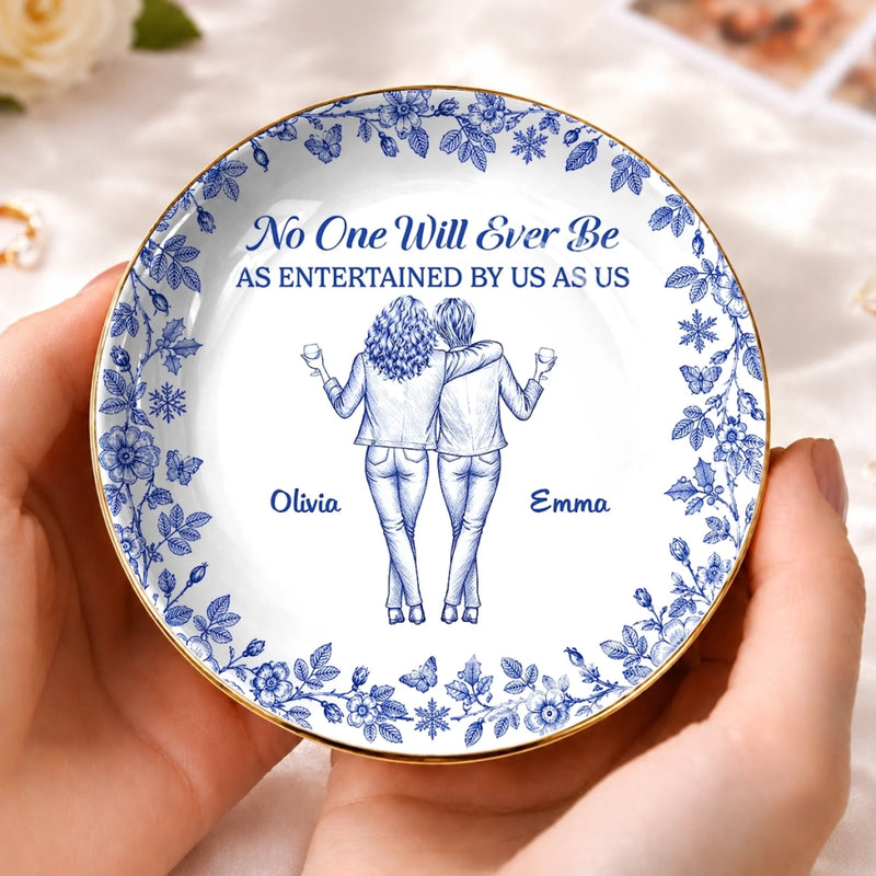 Custom Jewelry Dish - Personalized Best Friend Birthday Gifts For Women, Besties, Sisters, BFF - A Bond That Time Can’t Change