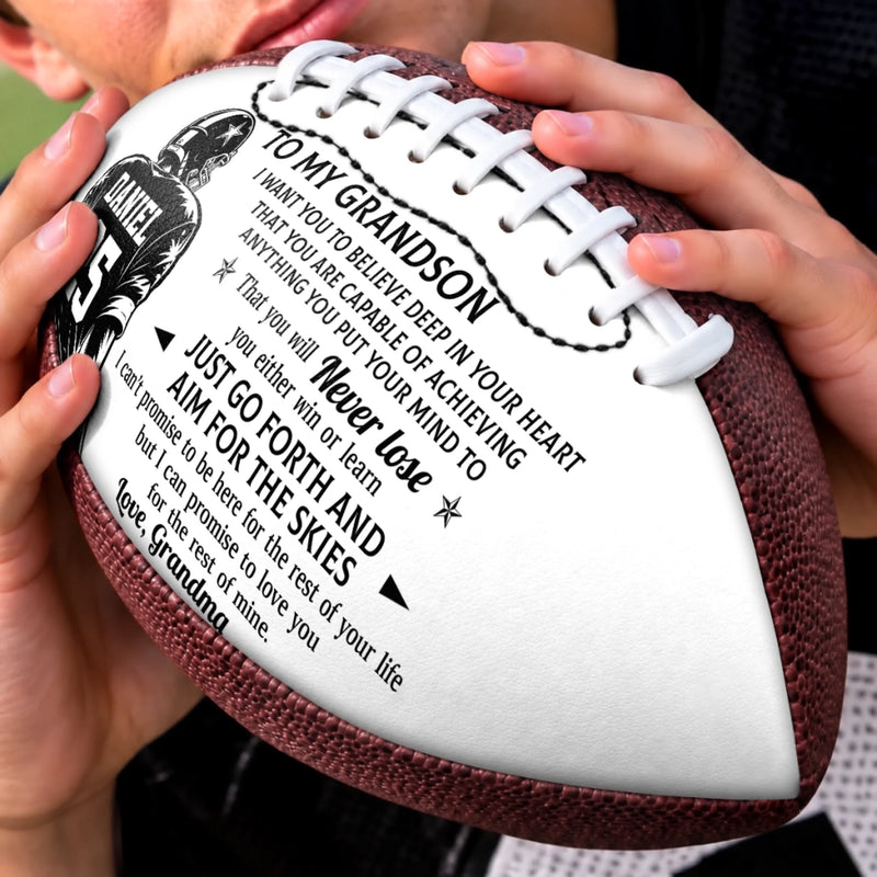 Custom Leather Football - Personalized Birthday Gifts For Son, Grandson, American Football Lovers, Sports Fans, Sports Lovers - Believe In Your Endless Power