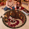 Custom Round Jigsaw Puzzle - Personalized Christmas Birthday Gifts For Kids - Santa In The House