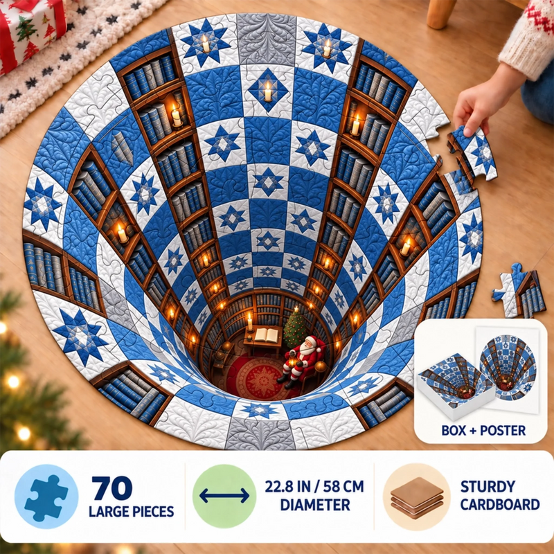 Custom Round Jigsaw Puzzle - Personalized Christmas Birthday Gifts For Kids - Santa Brings The Cheer