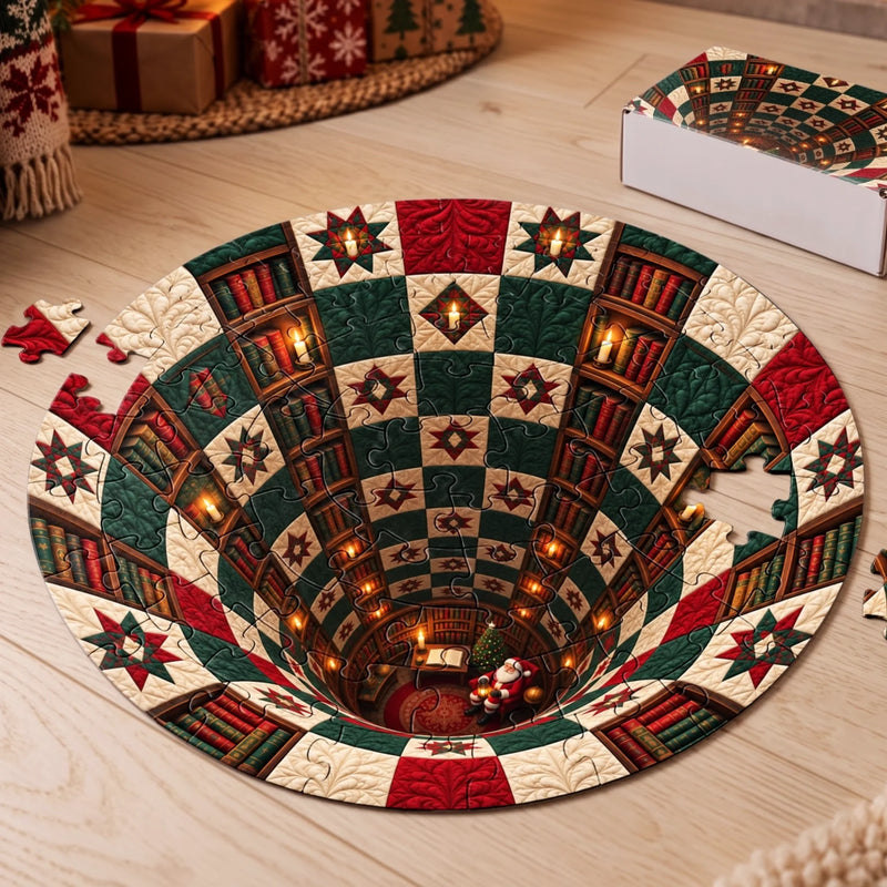 Custom Round Jigsaw Puzzle - Personalized Christmas Birthday Gifts For Kids - Santa Brings The Cheer