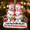 Custom Funny Wooden Ornament - Personalized Anniversary Christmas Wedding Gifts For Husband And Wife, Him And Her - Nice Is Overrated