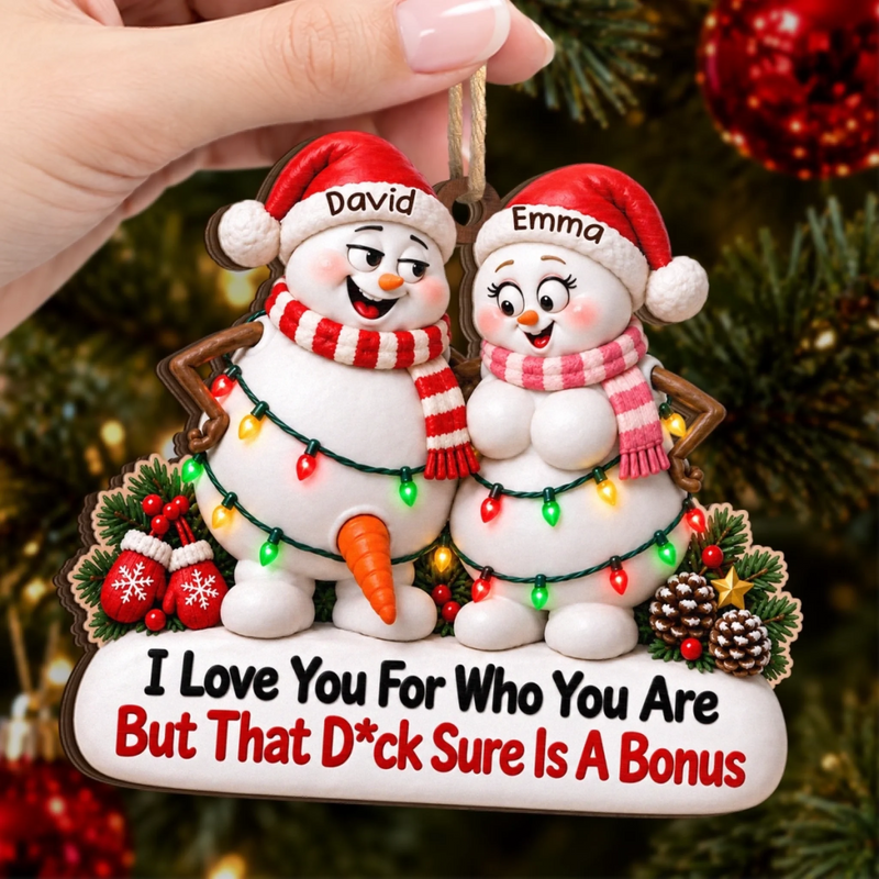 Custom Funny Wooden Ornament - Personalized Anniversary Christmas Wedding Gifts For Husband And Wife, Him And Her - Nice Is Overrated