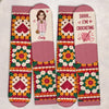 Custom Yarn Crew Socks - Personalized Birthday Gifts For Crochet Knitting Lovers, Crocheters, Knitters, Wife, Daughter, Besties, Sisters, Granddaughter, Grandma, Mom, Yourself - Quiet, I'm Crocheting Now