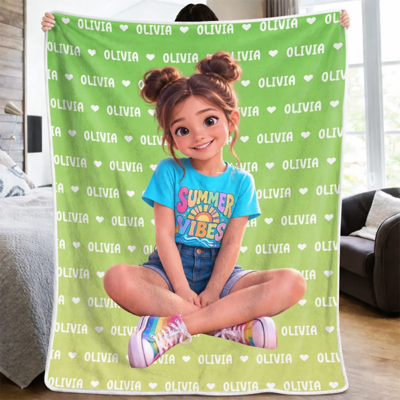 Custom Photo Blanket - Personalized Birthday Gifts 
For Kids - Wrapped In Endless Pure Love
