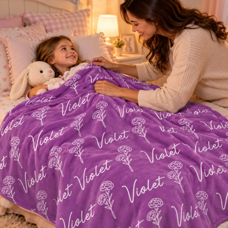 Custom Blanket - Personalized Birthday Gifts For Mom, Dad, Brother, Sister - Warm Hugs, Sweet Dreams