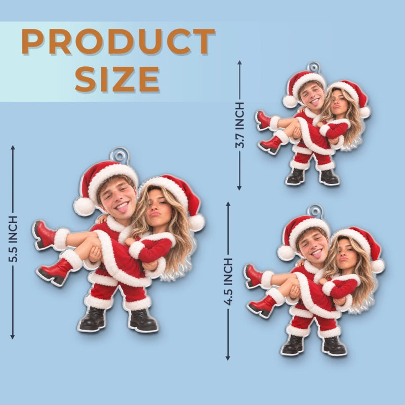 Custom Photo Acrylic Ornament - Personalized Anniversary Christmas Wedding Gifts For Husband And Wife, Him And Her - Deck The Halls With Us