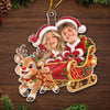 Custom Photo Acrylic Ornament - Personalized Anniversary Christmas Wedding Gifts For Husband And Wife, Him And Her - Riding Into Christmas With You