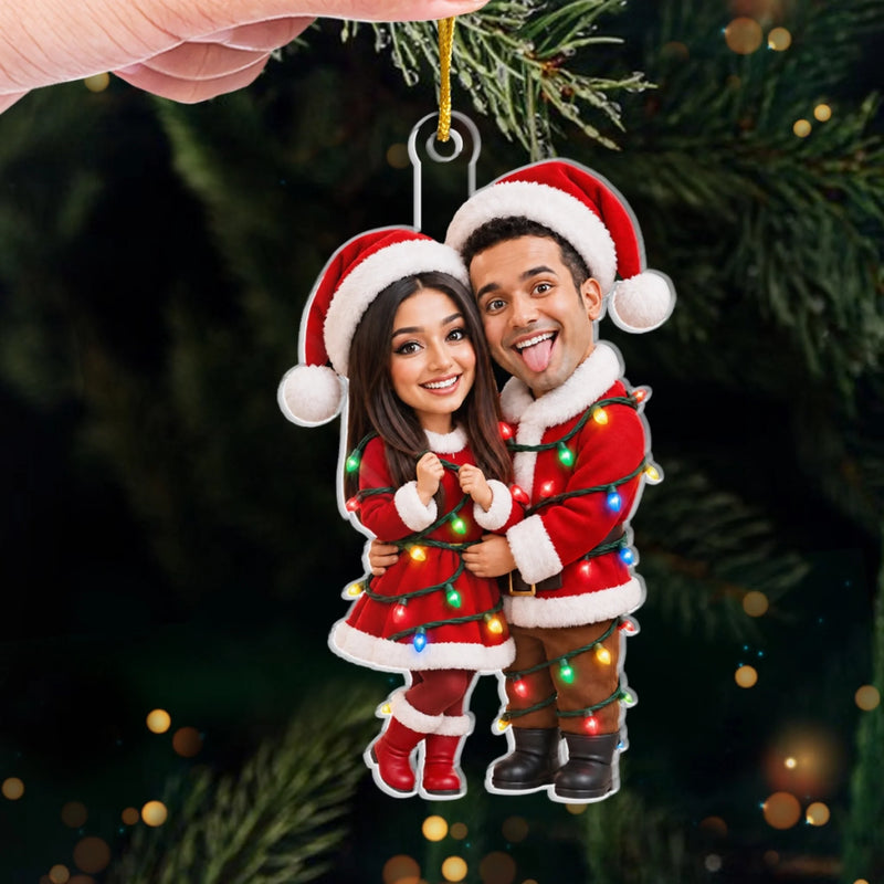 Custom Photo Acrylic Ornament - Personalized Anniversary Christmas Wedding Gifts For Husband And Wife, Him And Her - Christmas With You