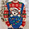 Custom Photo Ugly Sweatshirt - Personalized Christmas Birthday Gifts For Dog Cat Lovers, Dog Dad And Mom, Cat Owners - Keeping Christmas Extra Fluffy