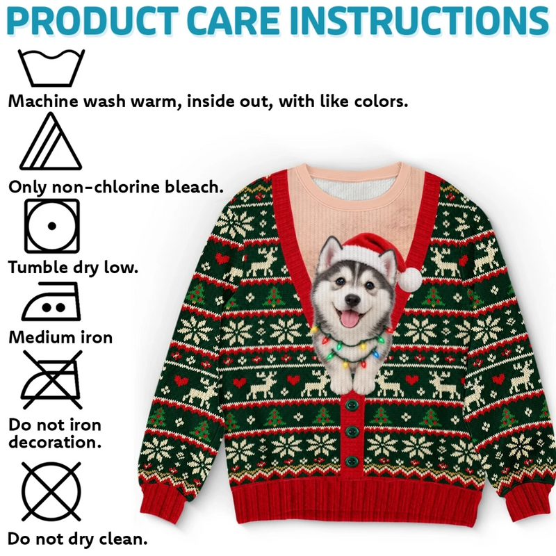 Custom Photo Ugly Sweatshirt - Personalized Christmas Birthday Gifts For Dog Cat Lovers, Dog Dad And Mom, Cat Owners - Making Christmas More Pawfect