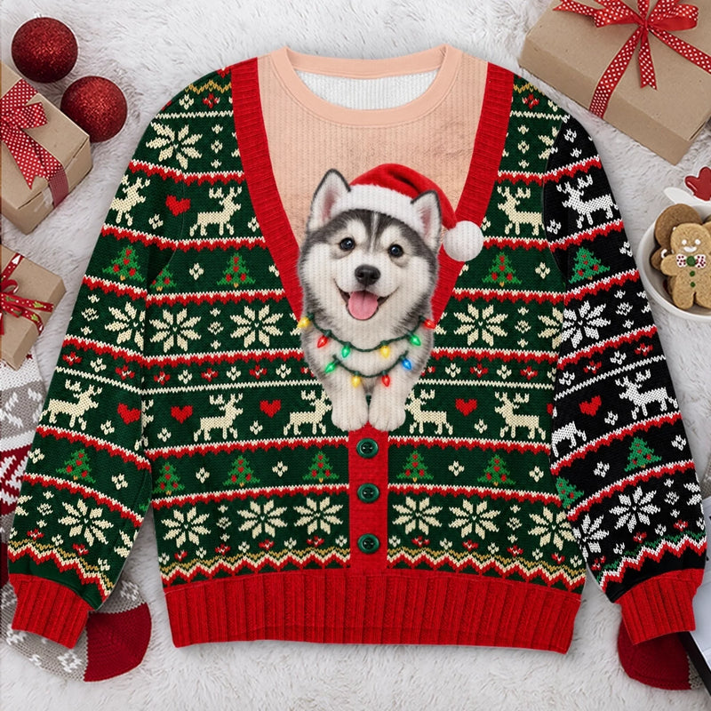 Custom Photo Ugly Sweatshirt - Personalized Christmas Birthday Gifts For Dog Cat Lovers, Dog Dad And Mom, Cat Owners - Making Christmas More Pawfect