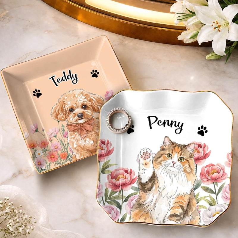 Custom Photo Jewelry Dish - Personalized Birthday Gifts For Wife, Daughter, Besties, Sisters, Granddaughter, Grandma, Mom, Yourself, Dog Cat Lovers - A Love Like No Other