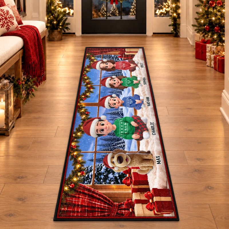 Custom Runner Rug - Personalized Christmas Birthday Gifts For Mom, Dad, Brother, Sister - Holiday Magic Together