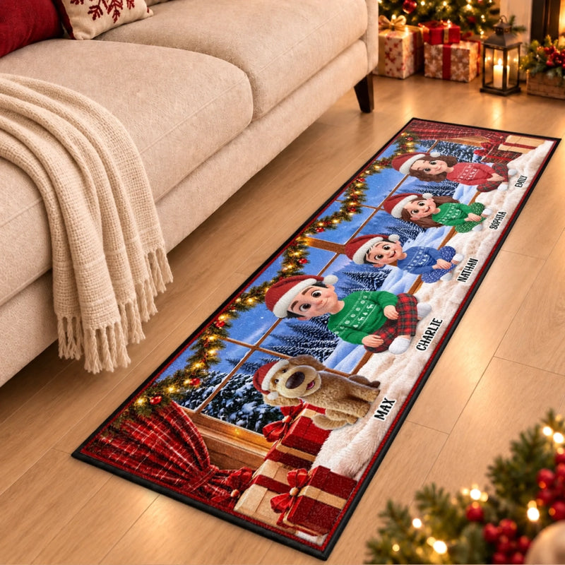 Custom Runner Rug - Personalized Christmas Birthday Gifts For Mom, Dad, Brother, Sister - Holiday Magic Together
