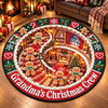 Custom Family Name Christmas Gingerbread Gifts - Personalized Quilted Round Mat