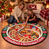 Custom Family Name Christmas Gingerbread Gifts - Personalized Quilted Round Mat