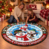 Custom Personalized Family Christmas Snowman Gifts - Quilted Round Mat