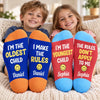Custom Funny Sibling Role Gifts for Brothers and Sisters - Personalized Crew Socks