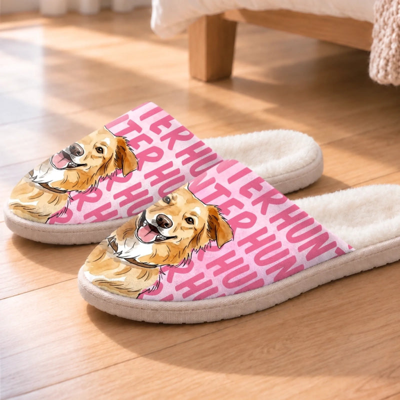 Custom Pet Photo Gifts For Dog Lovers - Personalized Flat Scuff Slippers