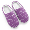 Custom Name Heart Slippers - Personalized Fluffy Slippers Gifts For Women
