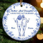 Custom Mother and Daughter Christmas Gift - Personalized Ceramic Ornament