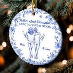 Custom Mother and Daughter Christmas Gift - Personalized Ceramic Ornament