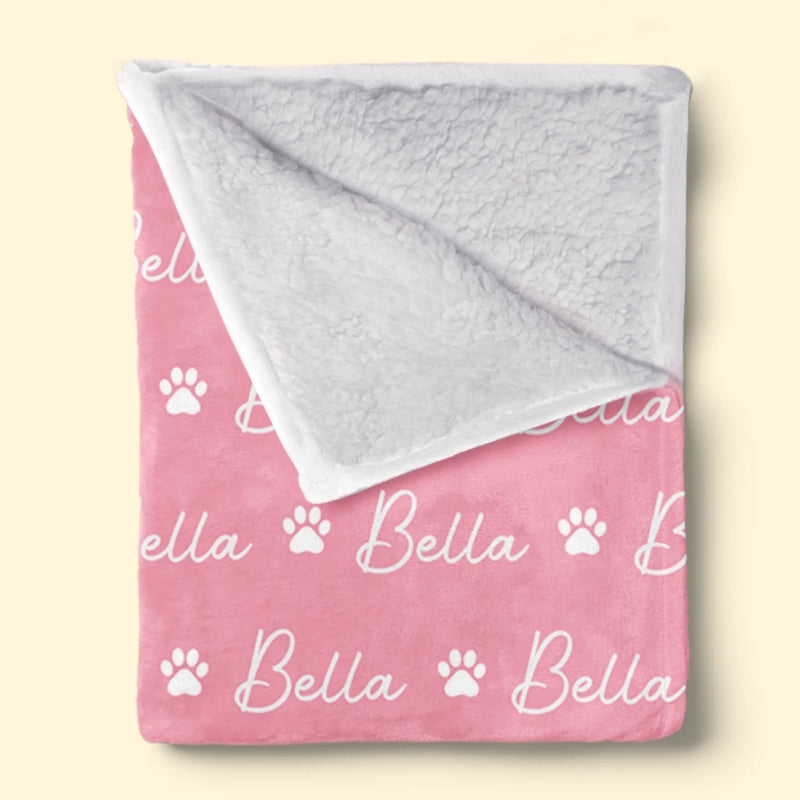 Custom Paw Print Pet Name Gifts - Personalized Blanket